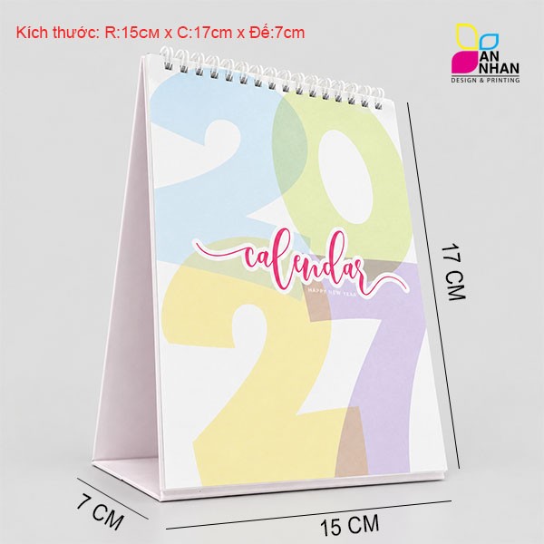 Ảnh lịch để b&agrave;n chữ A khổ 15 x 17 cm
