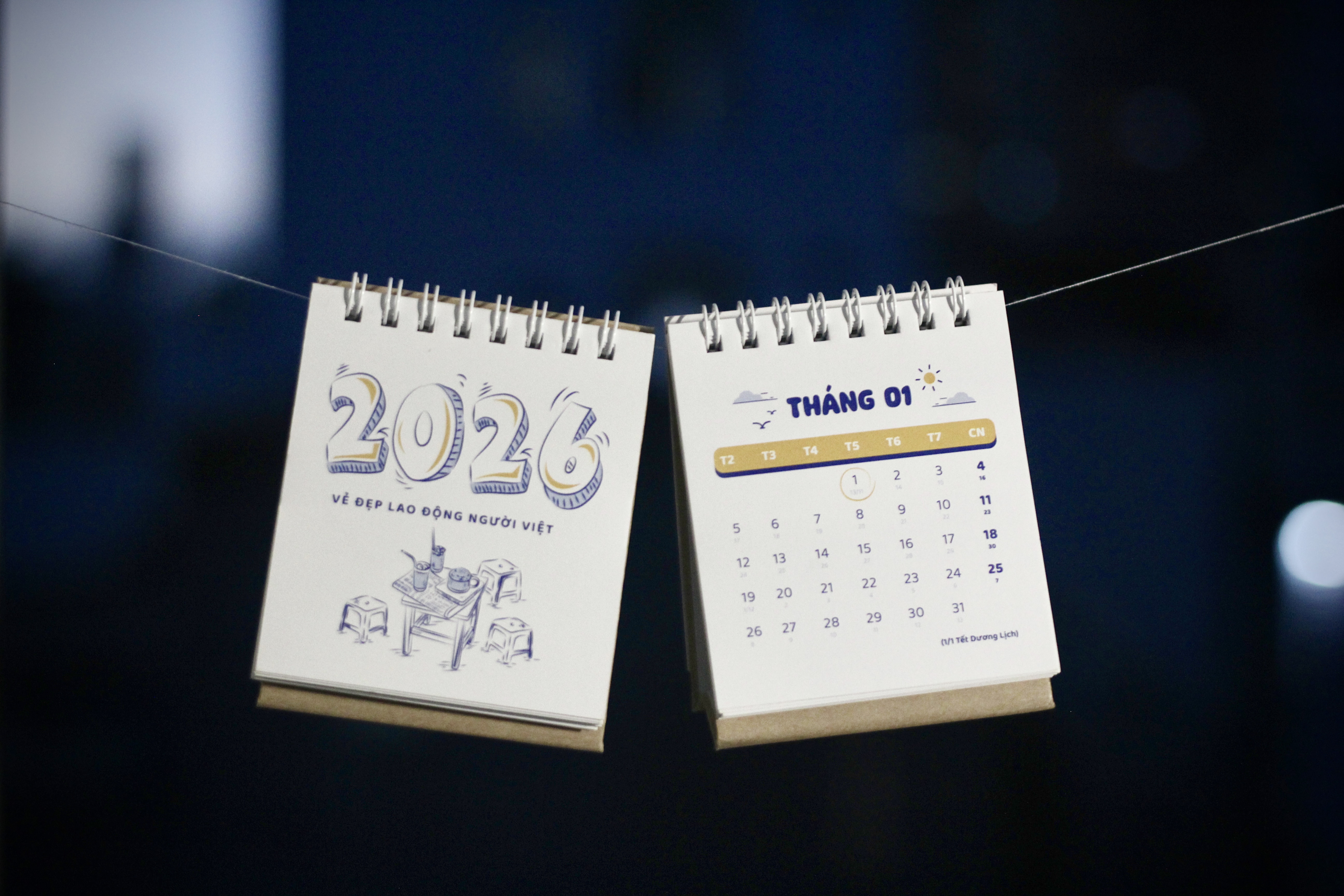 Lịch để bàn mini 2026