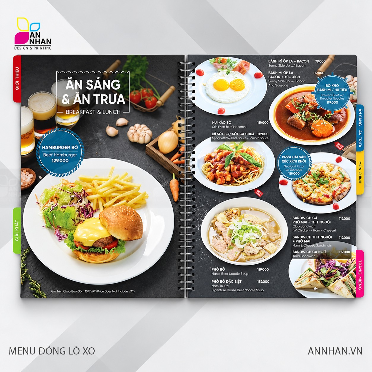 Menu đ&oacute;ng cuốn g&aacute;y l&ograve; xo