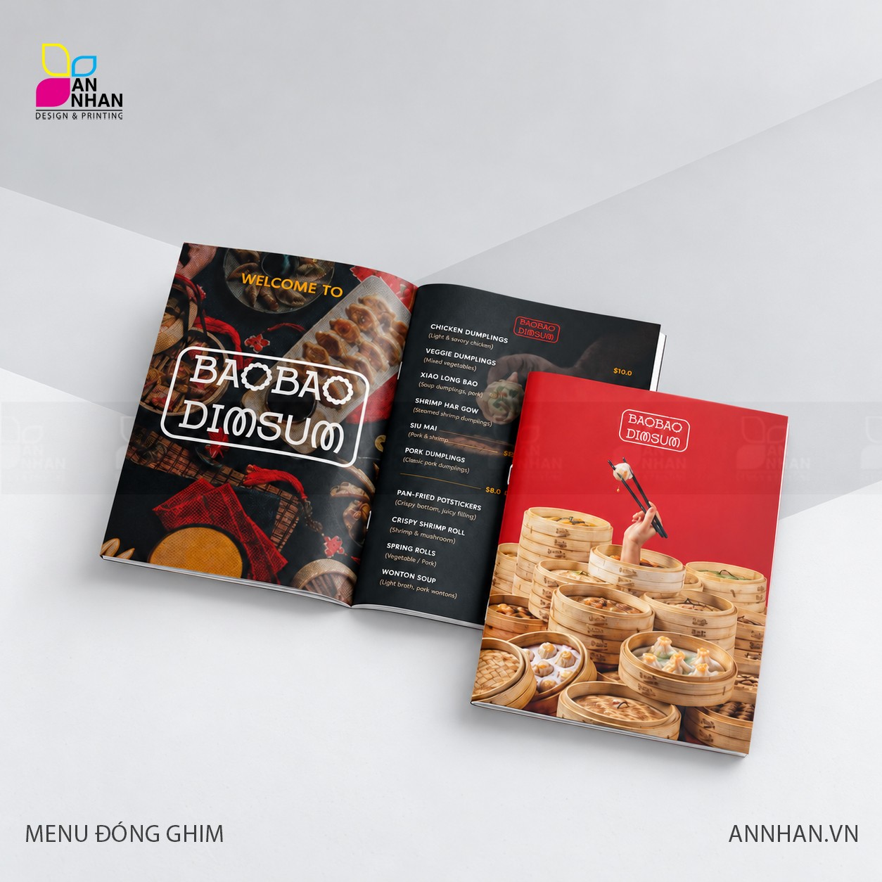 Menu dạng cuốn đ&oacute;ng ghim