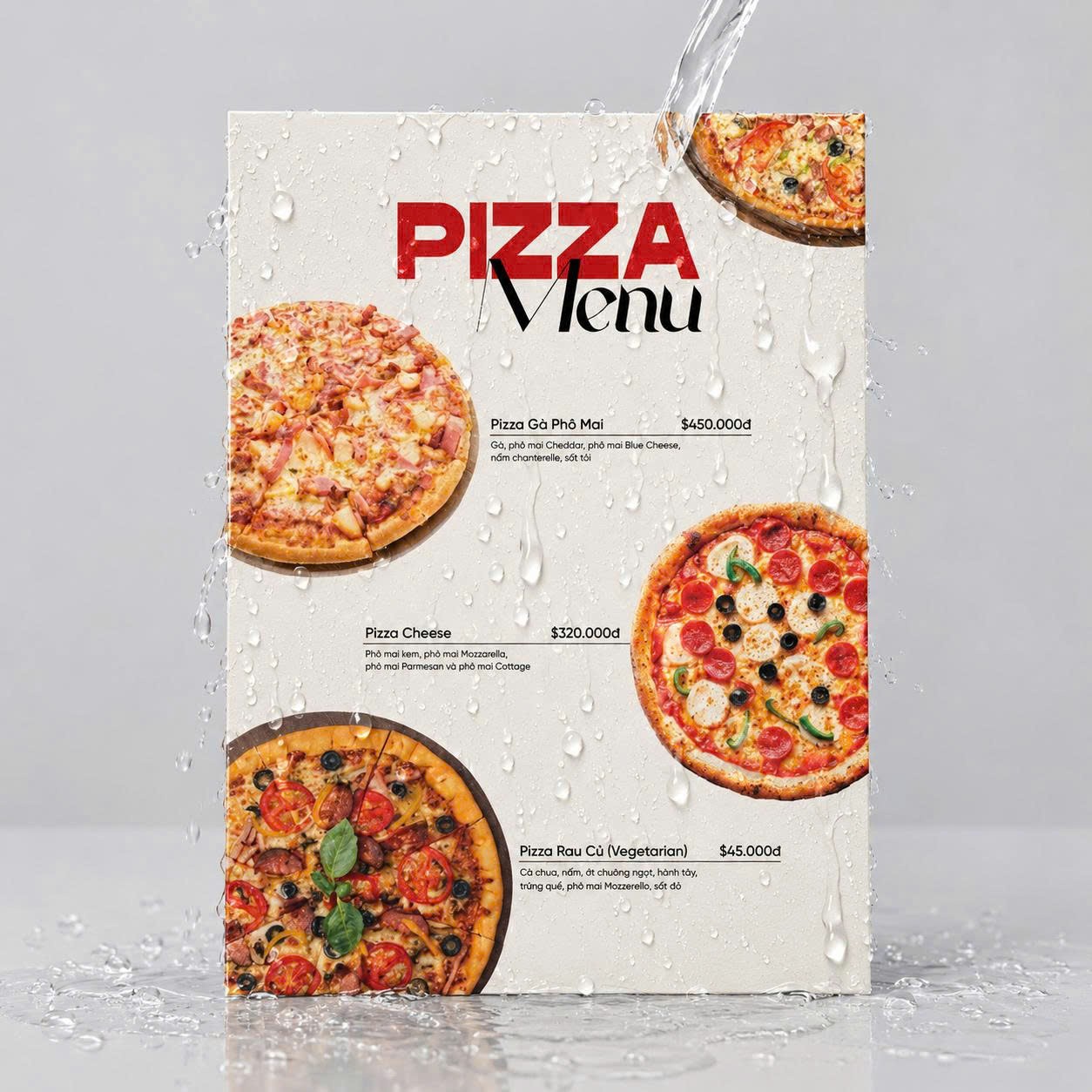 Menu chất liệu giấy bột đ&aacute;