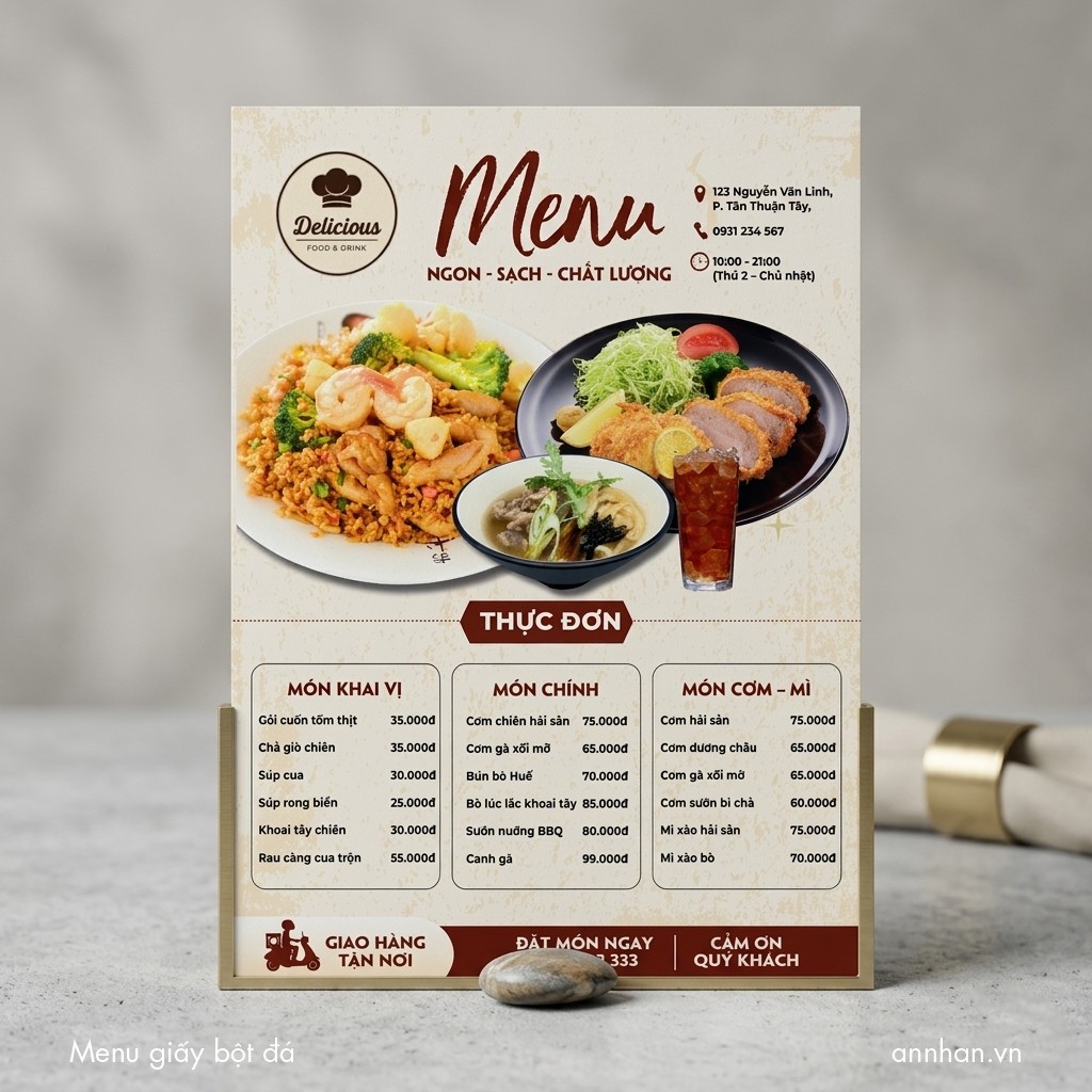 Menu dạng tờ rời