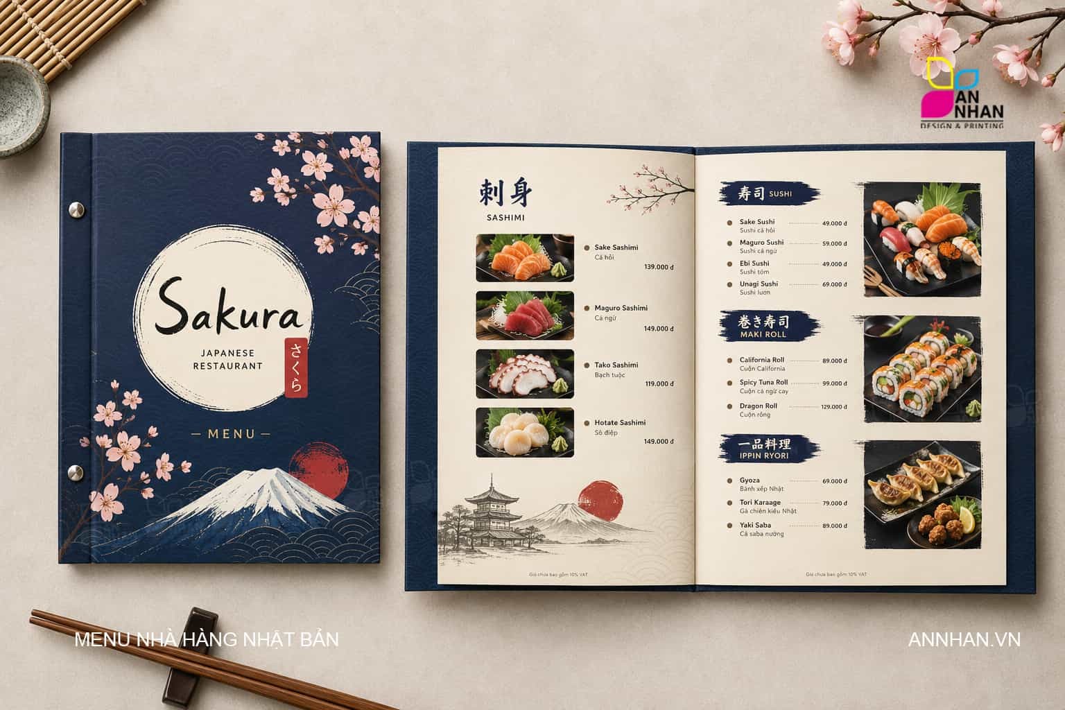 H&igrave;nh ảnh menu nh&agrave; h&agrave;ng Nhật
