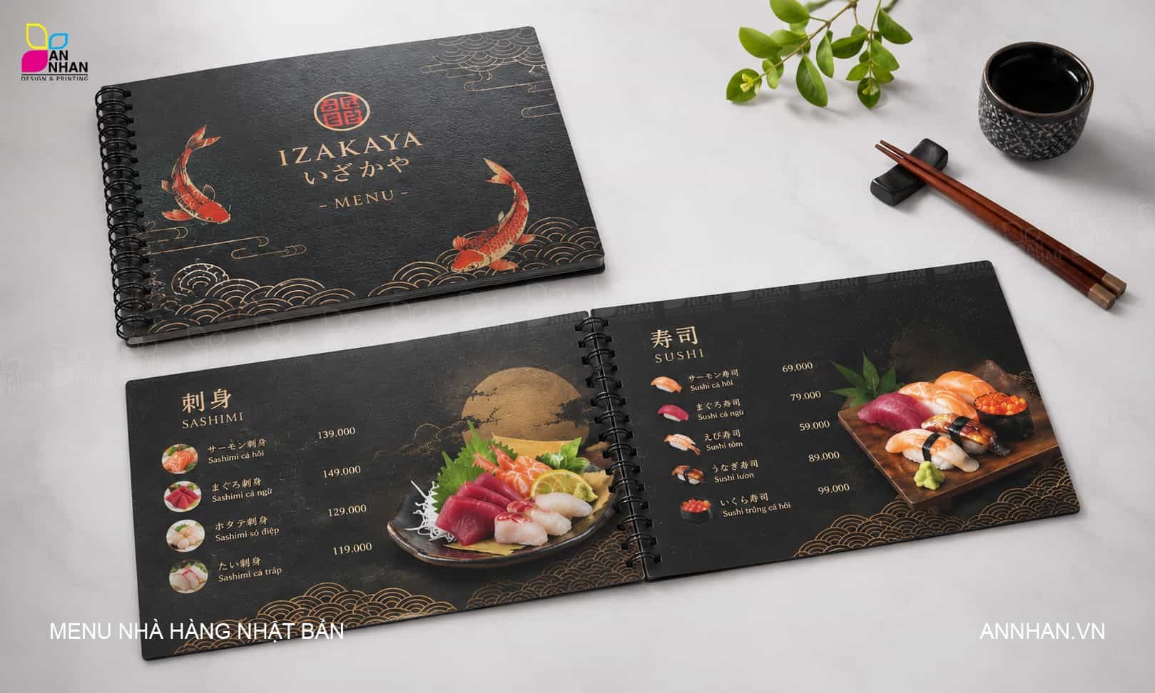 H&igrave;nh ảnh menu nh&agrave; h&agrave;ng Nhật
