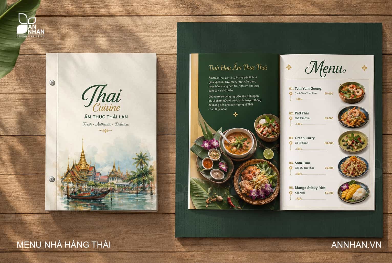 Thiết Kế & In Menu Nh&agrave; H&agrave;ng Th&aacute;i Đẹp, Gi&aacute; Rẻ | An Nh&acirc;n
