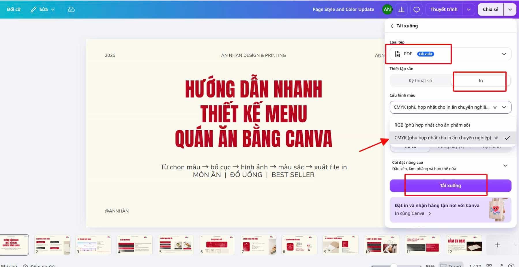 C&aacute;ch Thiết Kế Menu Qu&aacute;n Ăn Bằng Canva Chuẩn In Ấn Từ A-Z