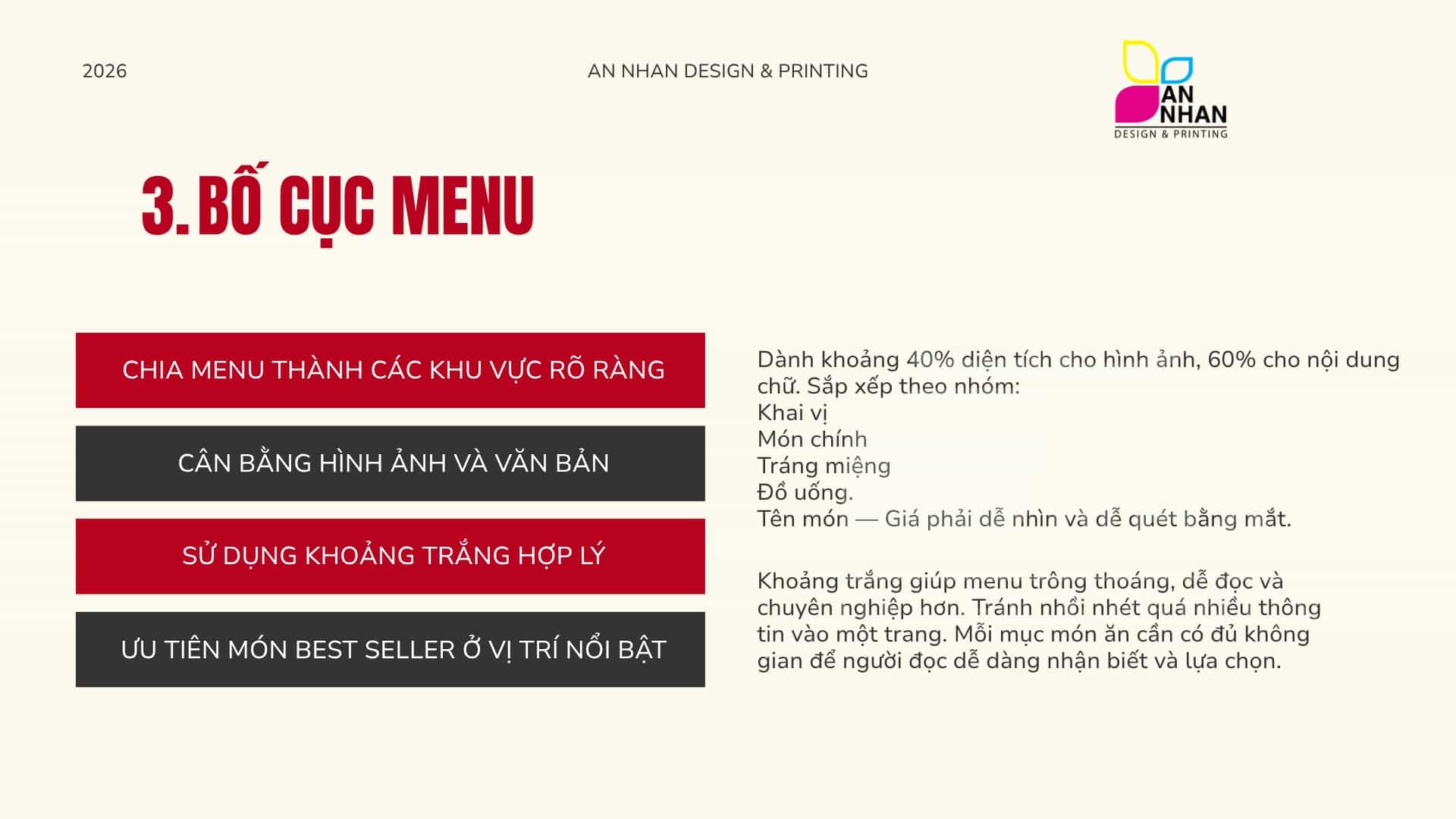 Nguy&ecirc;n tắc bố cục menu chuy&ecirc;n nghiệp