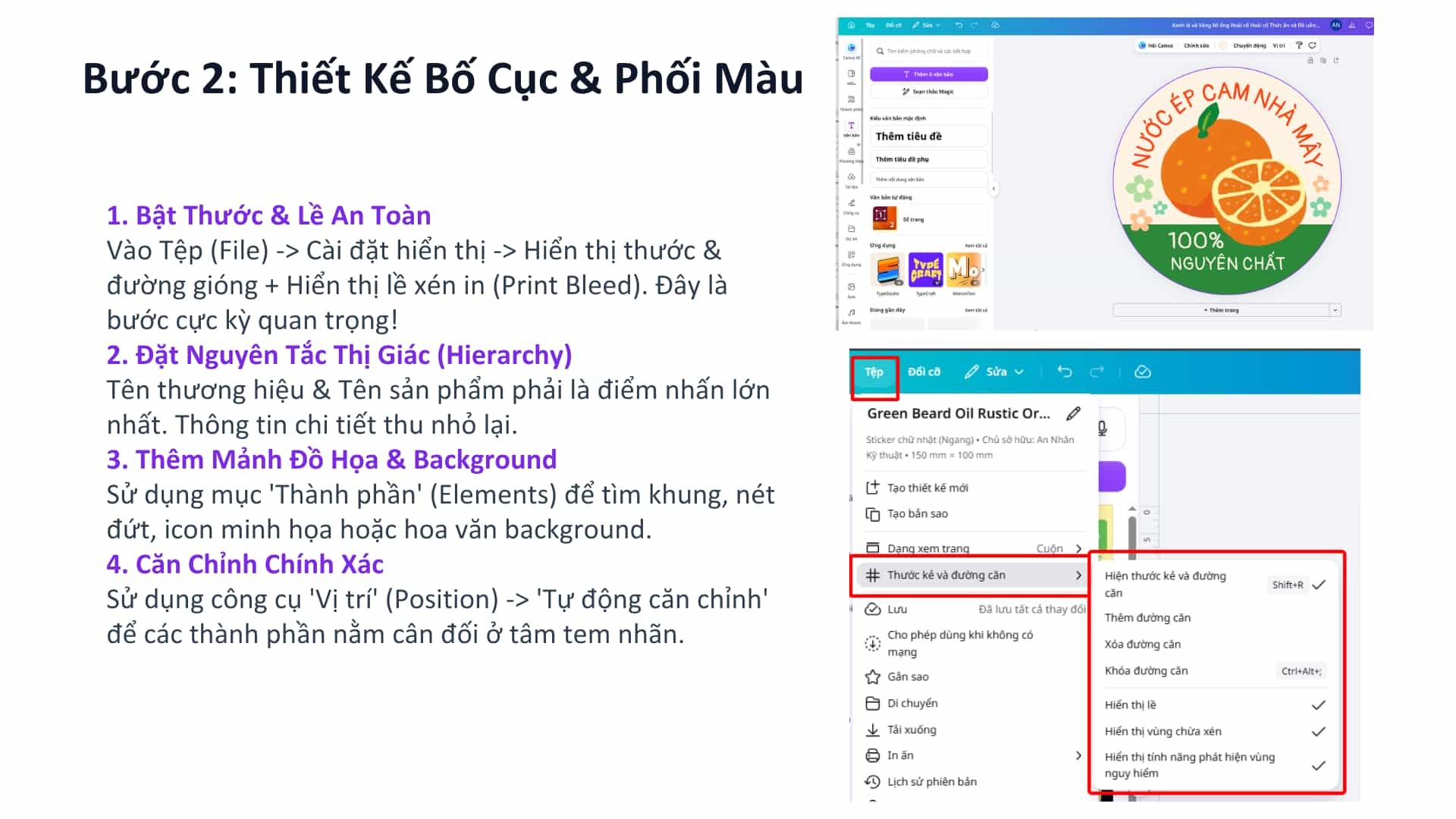 Căn chỉnh trên Canva